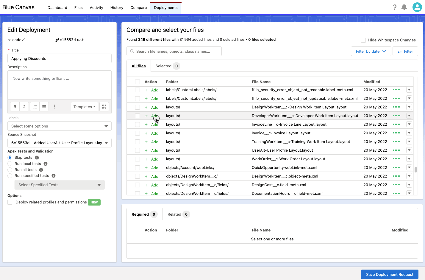 screenshot of Blue Canvas